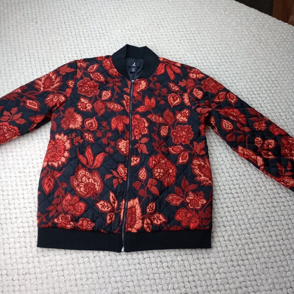 Quilted Jason Wu Floral Bomber Jacket — Women’s XXS / Chic Red & Black